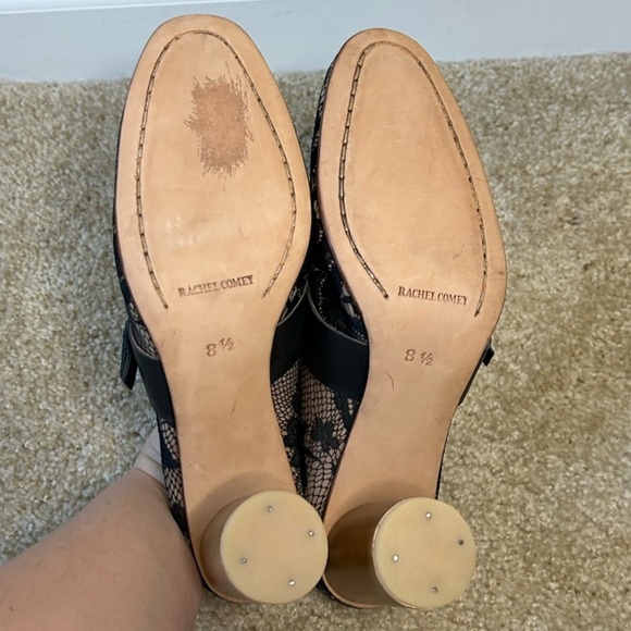 Rachel Comey Black Lace Vermillion Western Concho Buckle Mules - Picture 4 of 7